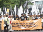 Ribuan Muslim Umat Islam Di Surabaya Berkumpul Serukan Bela Palestina